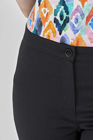 Tolga Saraçoğlu Kadın Dar Paça Kısa Pantolon 30046 Siyah